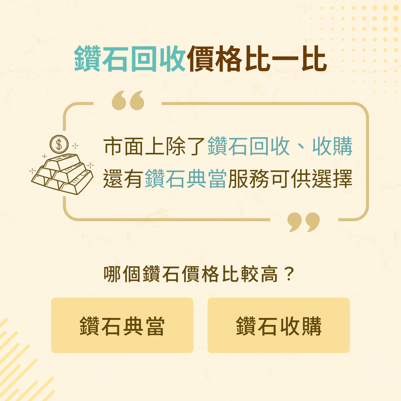 鑽石回收、鑽石典當比一比