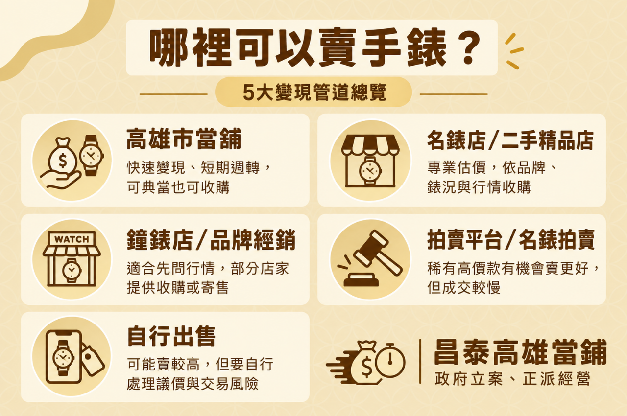 哪裡可以賣手錶／收購手錶？5大變現管道總覽